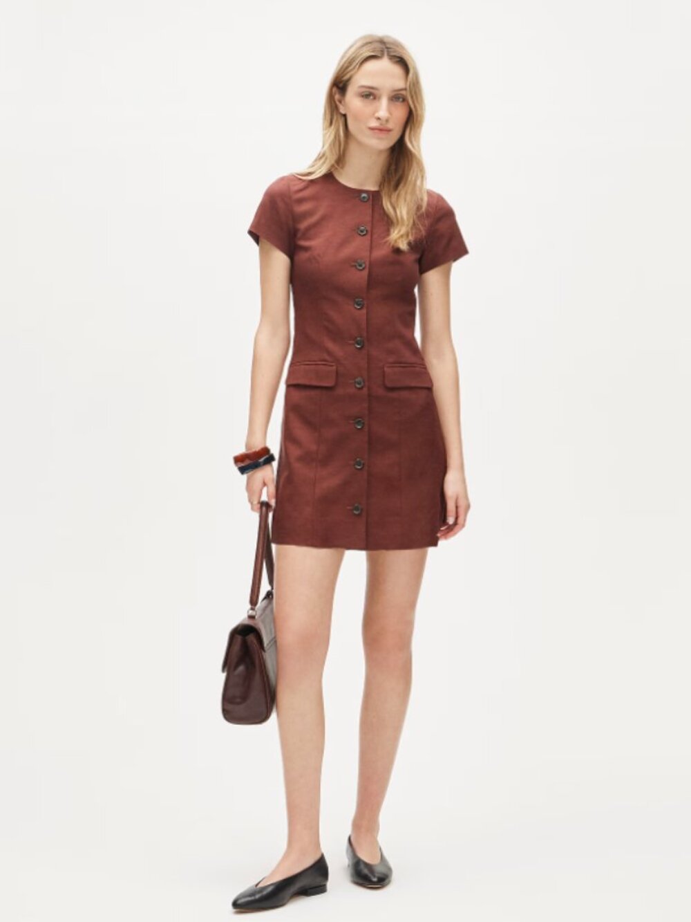 J CREW Parc Dress in Gramercy Linen Blend Fresh Cacao 8 NWT $188